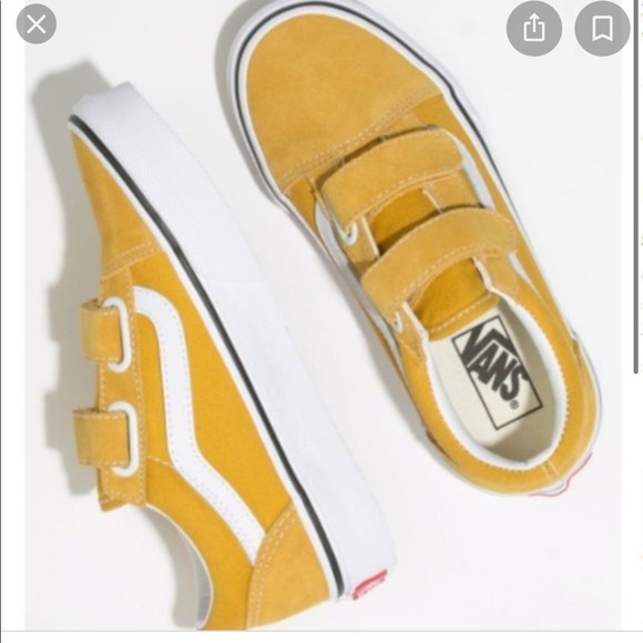 yellow velcro vans